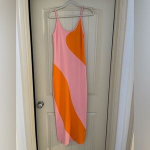 Amazon maxi dress, pink and orange, size medium